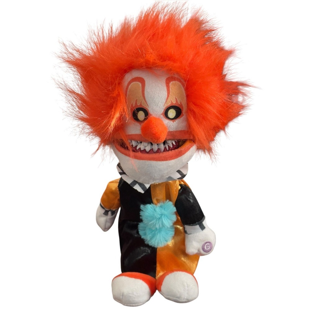 Gemmy Animated Creepy Clown 11" Plush Halloween Prop Jump Scare Light Up Sound